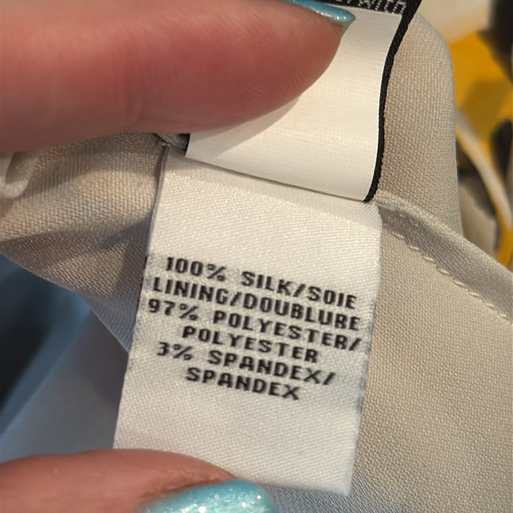 Diane Von Furstenberg The Robyn Top Yellow/Grey/Ivory Silk Pullover Blouse Small - Picture 15 of 16